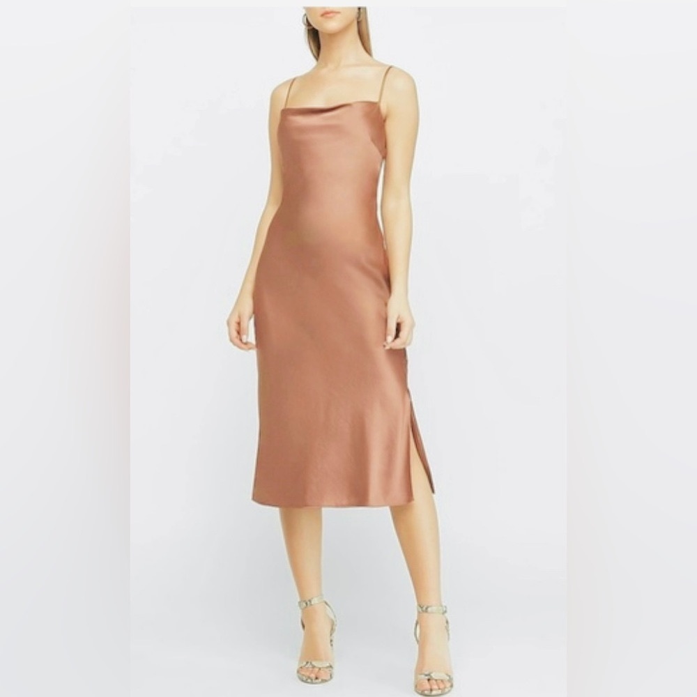 NWT EXPRESS Satin Cowl Neck Midi Slip Dress Small